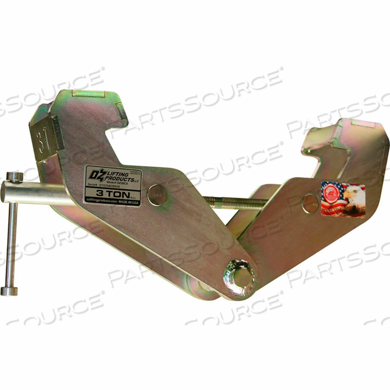 DOMESTIC BEAM CLAMP 3 TON CAP., FITS BEAM FLANGE RANGE 3"-9" 