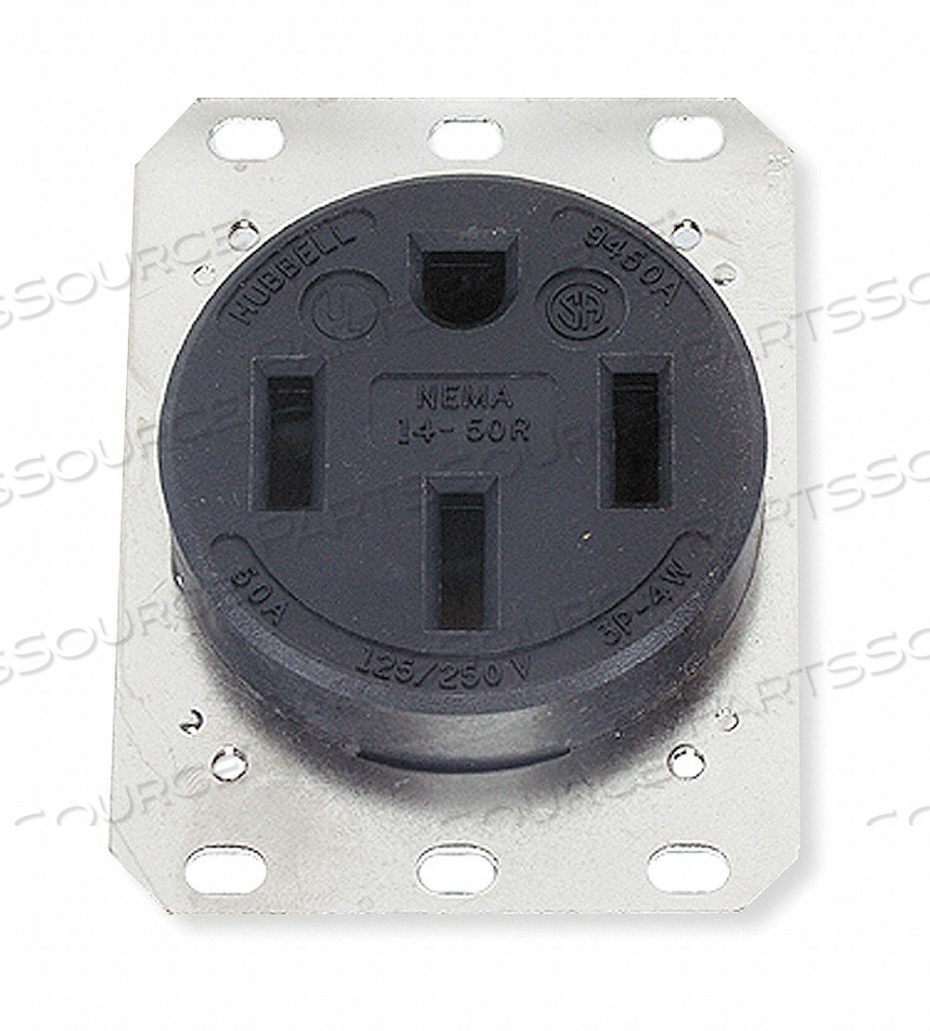 SINGLE, 50A, 125/250V, 3P, 4W by Hubbell Incorporated, Wiring Device-Kellums