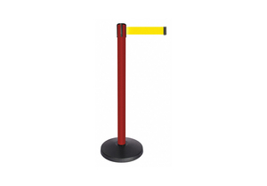 BARRIER POST W/BELT RED POST YELLOW BELT by Queueway BARRIER POST W/BELT RED POST YELLOW BELT by Queueway