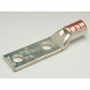 CU COMPRESS LUG STD BARREL 2 HOLE W/INSPECT WINDOW 4/0AWG 3/8" STUD PURPLE by Penn-Union