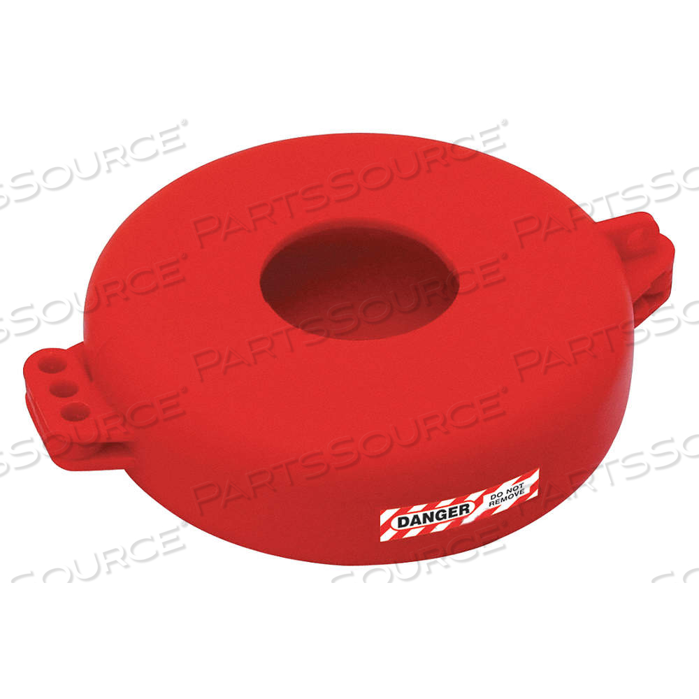 GATE VALVE LOCKOUT, HINGED, FOR 6 1/2 IN MAX HAND WHEEL DIA, RED by Approved Vendor GATE VALVE LOCKOUT, HINGED, FOR 6 1/2 IN MAX HAND WHEEL DIA, RED by Approved Vendor