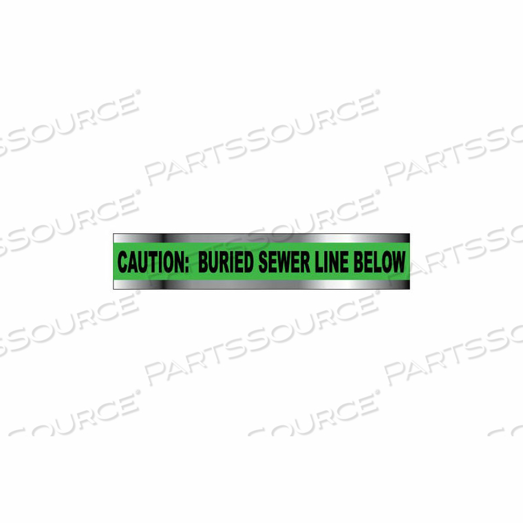DETECTABLE UNDERGROUND WARNING TAPE - CAUTION BURIED SEWER LINE BELOW - 3"W by National Marker Company DETECTABLE UNDERGROUND WARNING TAPE - CAUTION BURIED SEWER LINE BELOW - 3"W by National Marker Company