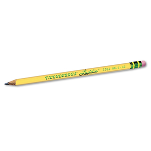 TICONDEROGA LADDIE WOODCASE PENCIL WITH MICROBAN PROTECTION, HB (#2), BLACK LEAD, YELLOW BARREL, DOZEN by Dixon Ticonderoga