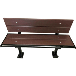 3-FT.COMPOSITE LUMBER SEATING WITH STEEL FRAME, WITH BACKREST - CHOCOLATE BROWN by Prisoner Bench LLC