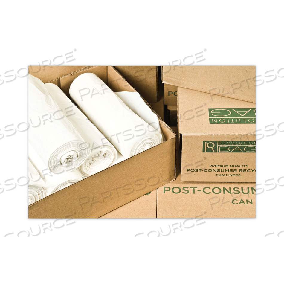 LOW-DENSITY POLYETHYLENE CAN LINERS, 23 GAL, 0.7 MIL, 28" X 45", NATURAL, 250/CARTON 