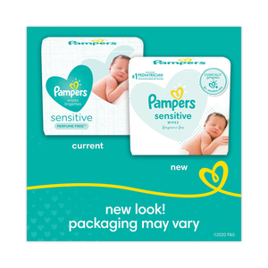 SENSITIVE BABY WIPES, 6.8 X 7, UNSCENTED, WHITE, 56/PACK, 8/CARTON by Pampers