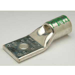 CU COMPRESS. LUG STD BARREL 1 HOLE W/INSPECT. WINDOW 1 AWG 1/2" STUD GREEN by Penn-Union