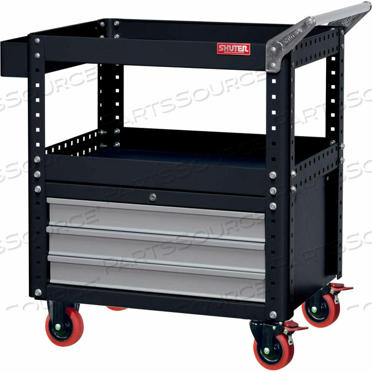 SHUTER CT-C3B STEEL ADJUSTABLE SHELF UTILITY CART 35" X 20" 800 LB CAPACITY by LDS Industries LLC SHUTER CT-C3B STEEL ADJUSTABLE SHELF UTILITY CART 35" X 20" 800 LB CAPACITY by LDS Industries LLC