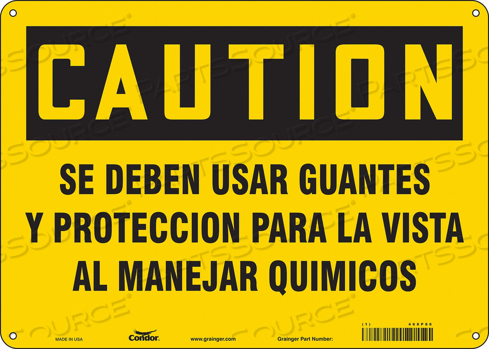 SAFETY SIGN 14 WX10 H 0.004 THICKNESS 