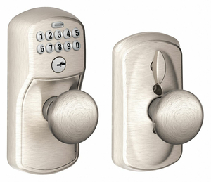 PUSH BUTTON LOCKSET KNOB SATIN NICKEL by Schlage Lock PUSH BUTTON LOCKSET KNOB SATIN NICKEL by Schlage Lock