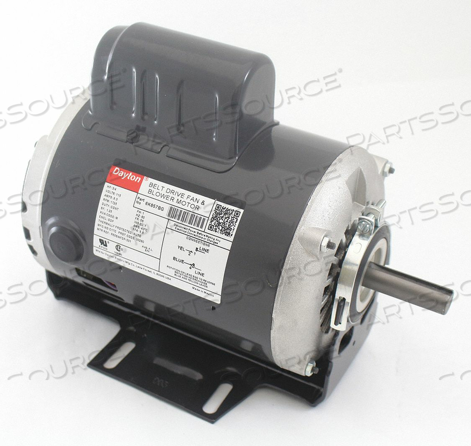 BELT DRIVE MOTOR, SINGLE PHASE, MOTOR DESIGN SPLIT-PHASE, 1/2 HP, NAMEPLATE RPM 1,725, NO. OF SPEEDS 1, VOLTAGE 115V AC, 5.3 A FULL LOAD AMP by DAYTON ELECTRIC MANUFACTURING CO BELT DRIVE MOTOR, SINGLE PHASE, MOTOR DESIGN SPLIT-PHASE, 1/2 HP, NAMEPLATE RPM 1,725, NO. OF SPEEDS 1, VOLTAGE 115V AC, 5.3 A FULL LOAD AMP by DAYTON ELECTRIC MANUFACTURING CO