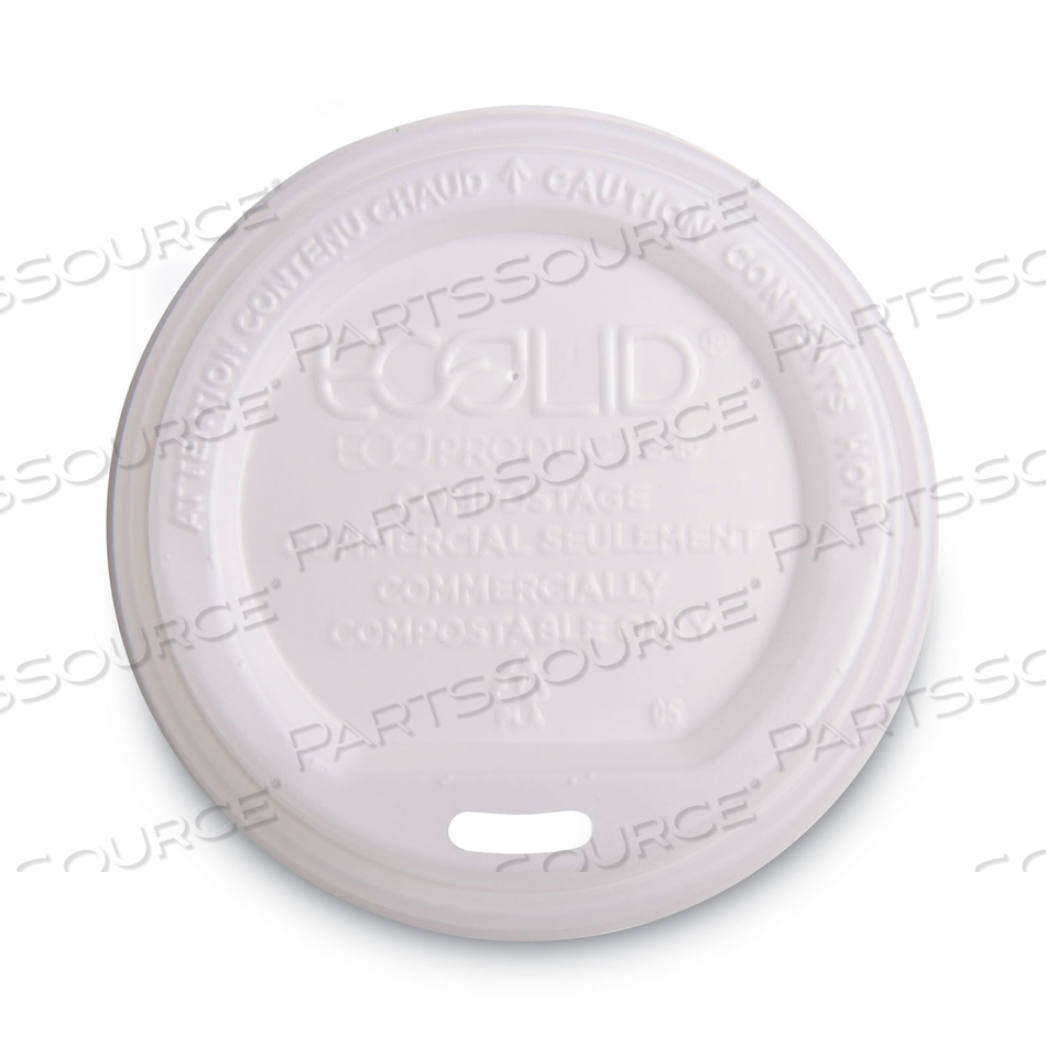 ECOLID RENEWABLE/COMPOSTABLE HOT CUP LID, PLA, FITS 10 OZ TO 20 OZ HOT CUPS by Eco-Products