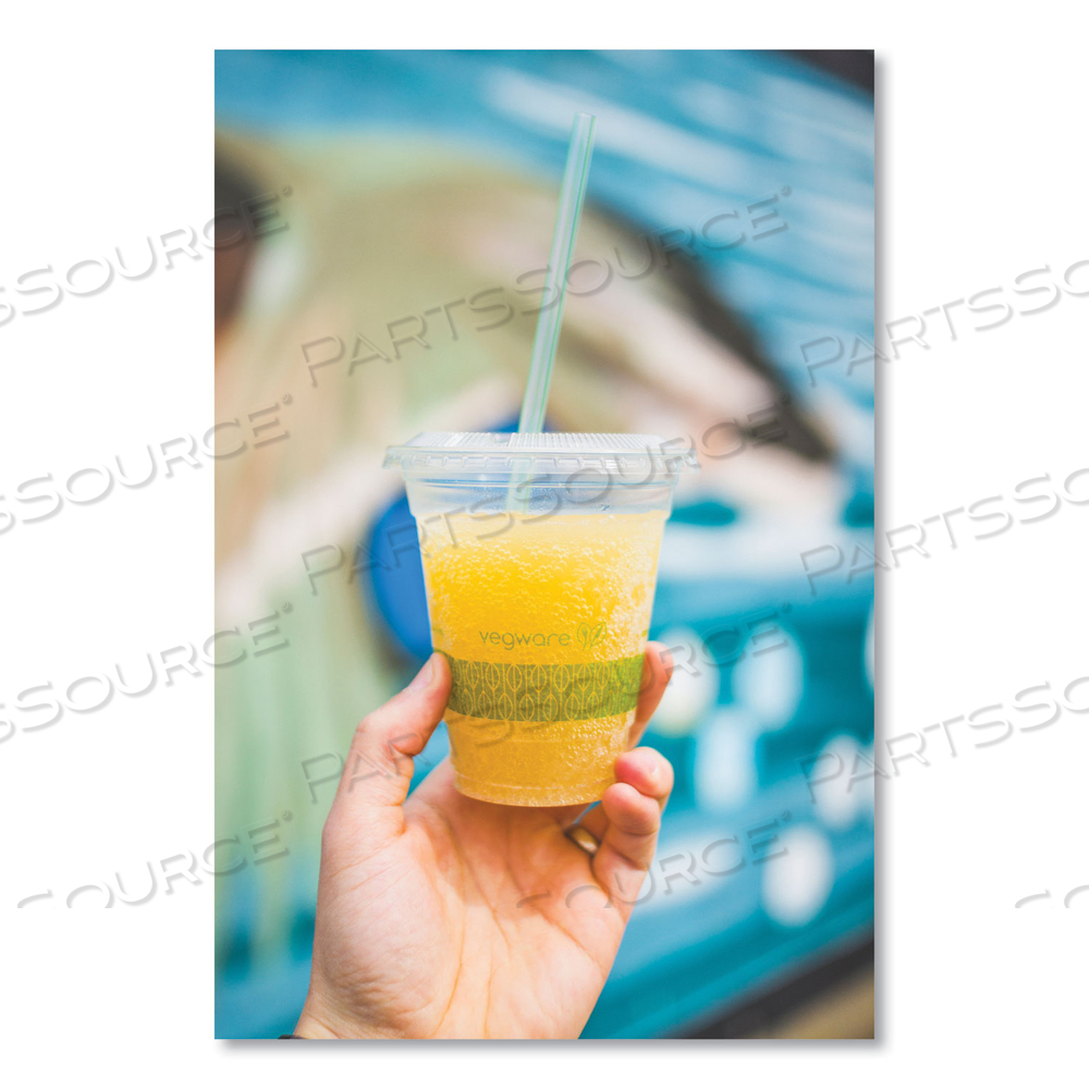 96-SERIES COLD CUP, 12 OZ, CLEAR/GREEN by Vegware 96-SERIES COLD CUP, 12 OZ, CLEAR/GREEN by Vegware