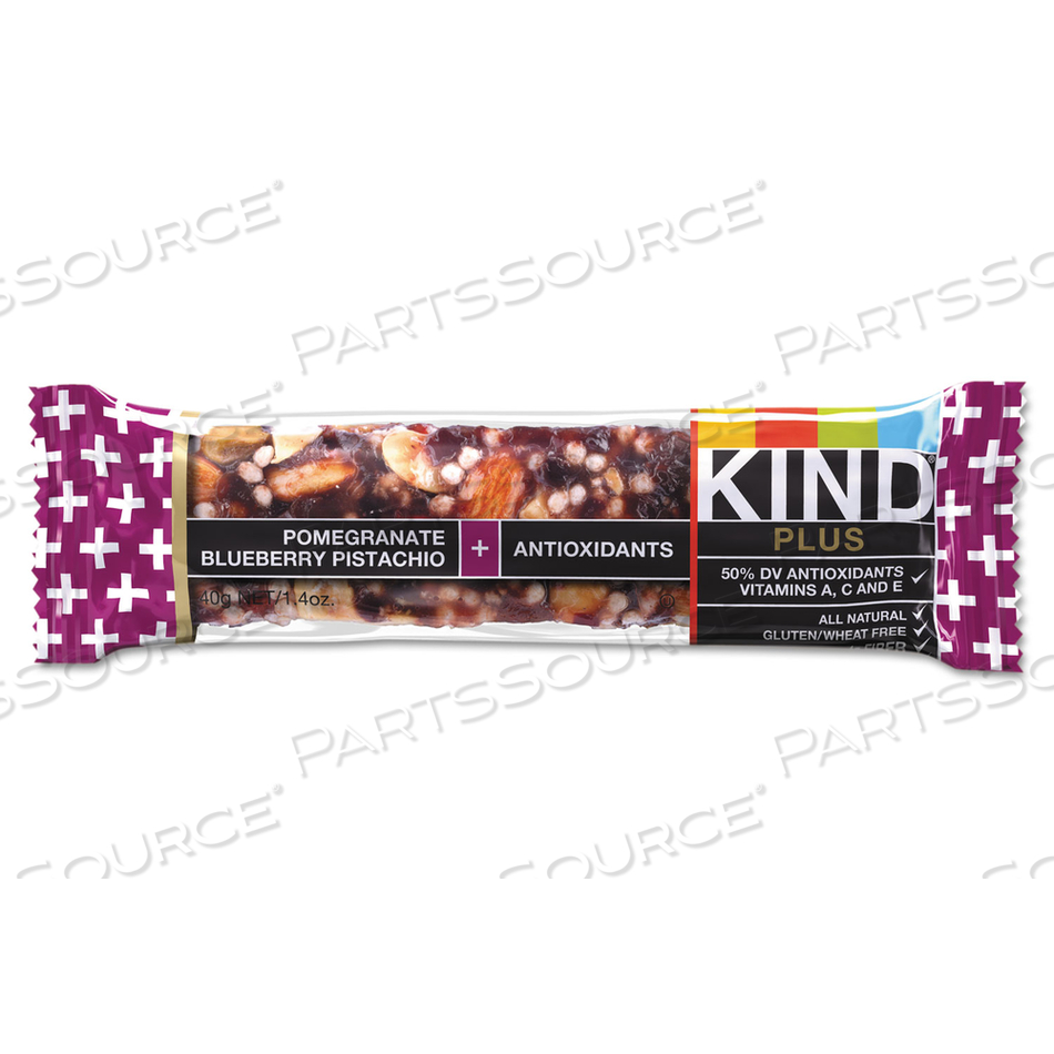 PLUS NUTRITION BOOST BAR, POM. BLUEBERRY PISTACHIO/ANTIOXIDANTS, 1.4 OZ by Kind