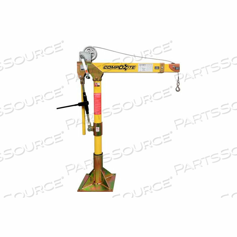 LIGHT PORTABLE COMPOZITE DAVIT CRANE, 1200 LB. CAPACITY by Oz Lifting Products LIGHT PORTABLE COMPOZITE DAVIT CRANE, 1200 LB. CAPACITY by Oz Lifting Products