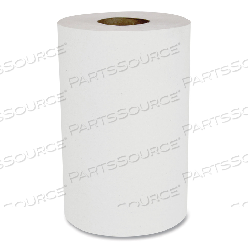 HARDWOUND PAPER TOWELS, NONPERFORATED, 1-PLY, 8" X 350 FT, WHITE/CARTON by Boardwalk