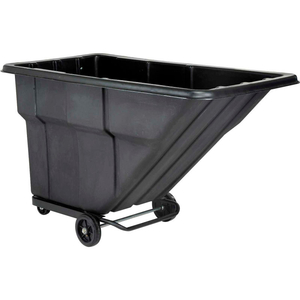 DELUXE BLACK STANDARD DUTY PLASTIC TILT TRUCK 1 CU. YD. & 1000 LB. CAP. by Quality Industries LLC