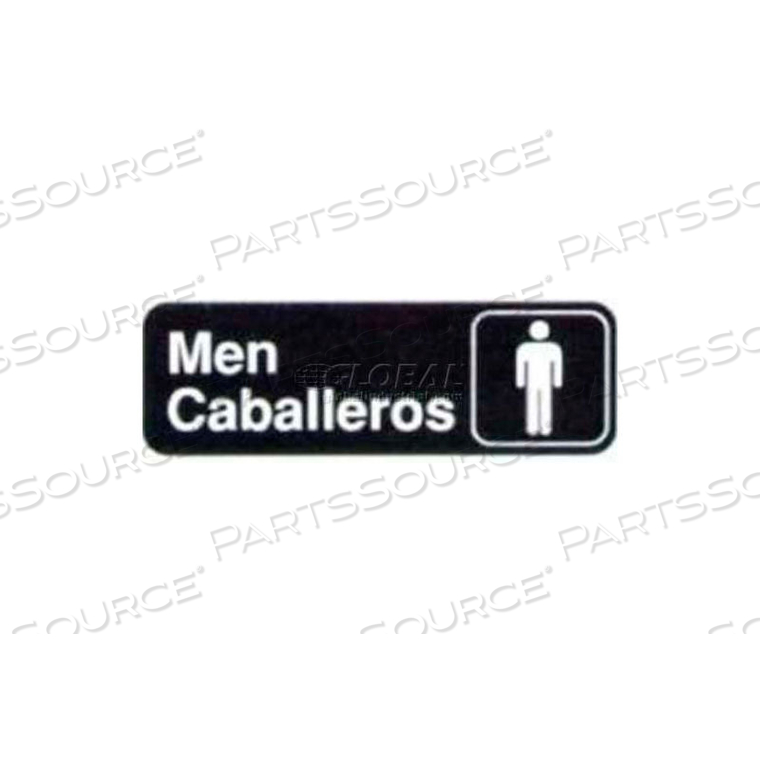 MEN/CABALLEROS, SIGN, 3" X 9" by Vollrath