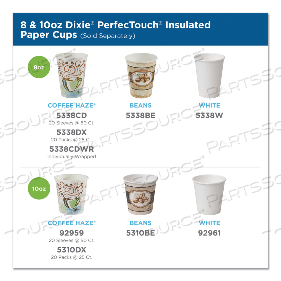 PERFECTOUCH PAPER HOT CUPS, 16 OZ, COFFEE HAZE DESIGN, 25 SLEEVE by Dixie