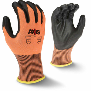 RADIAN AXIS CUT RESISTANT POLYURETHANE PALM GLOVES, ORANGE/BLACK, XL, 1 PAIR by Radians