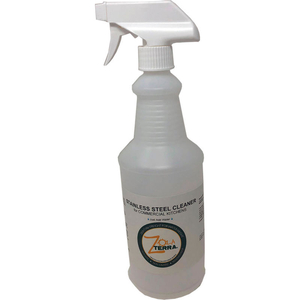 ZOLATERRA STAINLESS STEEL CLEANER FOR COMMERCIAL KITCHENS, 32 OZ. TRIGGER SPRAY, 6 BOTTLES by Super Simple LLC