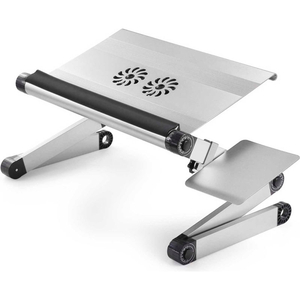 WORKEZ COOL LAPTOP STAND WITH FANS, USB PORTS & MOUSE PAD, SILVER by Uncaged Ergonomics