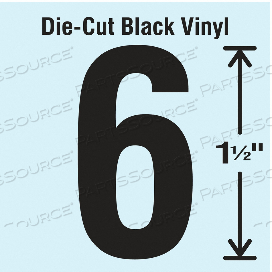 DIE CUT NUMBER LABEL 6 10 CARDS PK10 by Strance, Inc.