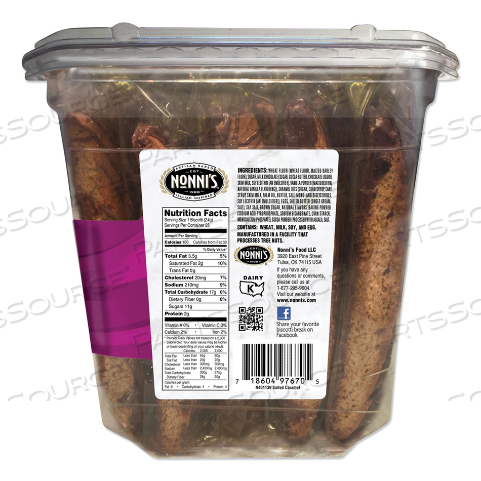 BISCOTTI, SALTED CARAMEL, 0.85 OZ INDIVIDUALLY WRAPPED, 25/PACK by Nonni's BISCOTTI, SALTED CARAMEL, 0.85 OZ INDIVIDUALLY WRAPPED, 25/PACK by Nonni's