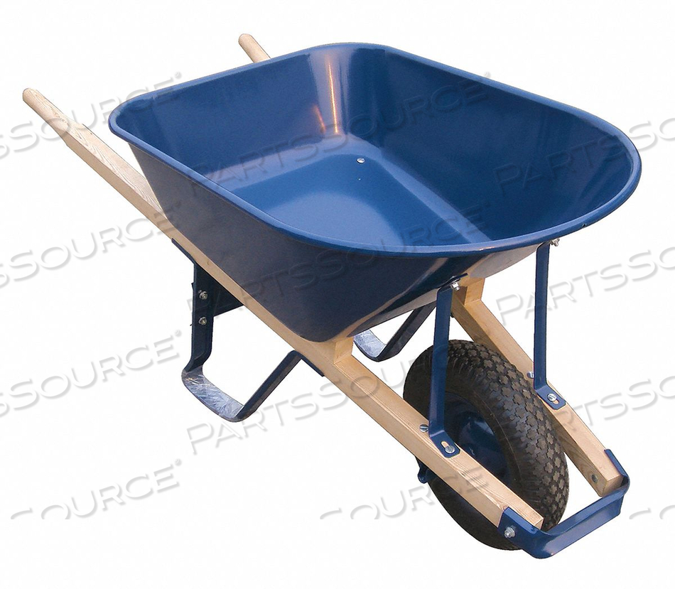 WHEELBARROW, PRODUCT TYPE WHEELBARROW, TRAY MATERIAL STEEL, HANDLE MATERIAL HARDWOOD, MAXIMUM VOLUME CAPACITY 6 CU FT, MAXIMUM LOAD CAPACITY by Westward WHEELBARROW, PRODUCT TYPE WHEELBARROW, TRAY MATERIAL STEEL, HANDLE MATERIAL HARDWOOD, MAXIMUM VOLUME CAPACITY 6 CU FT, MAXIMUM LOAD CAPACITY by Westward