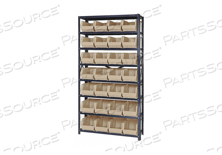 BIN SHELVING 75 OVERALL H 28 BINS IVORY by Quantum Storage Systems BIN SHELVING 75 OVERALL H 28 BINS IVORY by Quantum Storage Systems