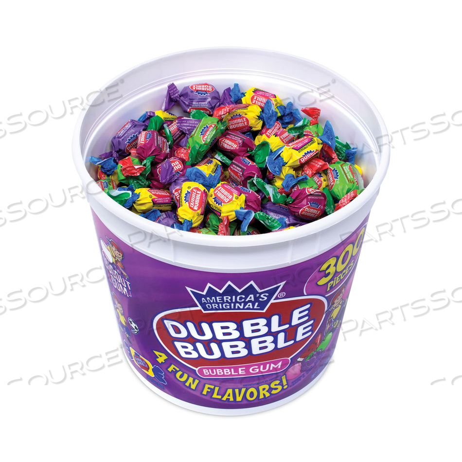 BUBBLE GUM ASSORTED FLAVOR TWIST TUB, 300 PIECES/TUB 