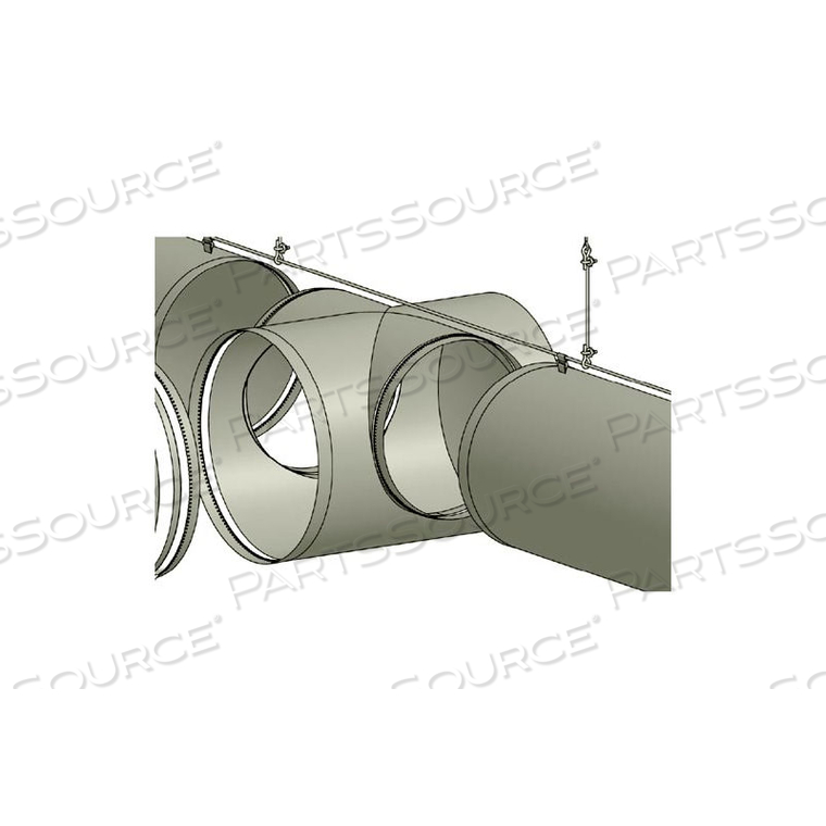 ZIP-A-DUCT 28" GRAY TEE SECTION WITH 20" TAKE OFFS 