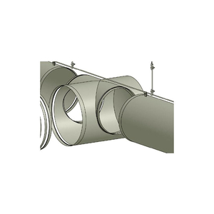 ZIP-A-DUCT 28" GRAY TEE SECTION WITH 20" TAKE OFFS by Fabricair Inc.
