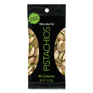 WONDERFUL PISTACHIOS, ROASTED AND SALTED, 1 OZ PACK, 12/BOX by Paramount Farms