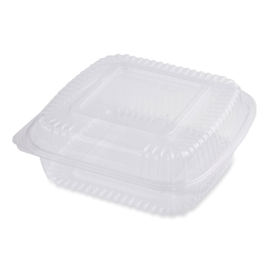 PLA HINGED CLAMSHELLS, 46 OZ, 8.3 X 8.6 X 3.1, CLEAR, PLASTIC, 300/CARTON by World Centric