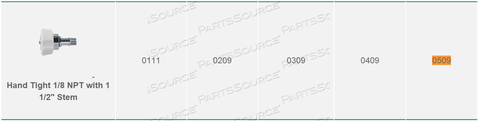 DISS HAND TIGHT NIPPLE, 1/8 IN MNPT, NITROGEN by Precision Medical, Inc.