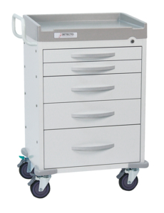 RESCUE SERIES GENERAL PURPOSE MEDICAL CART WITH 5 WHITE DRAWERS, 2200 LB by Detecto Scale / Cardinal Scale