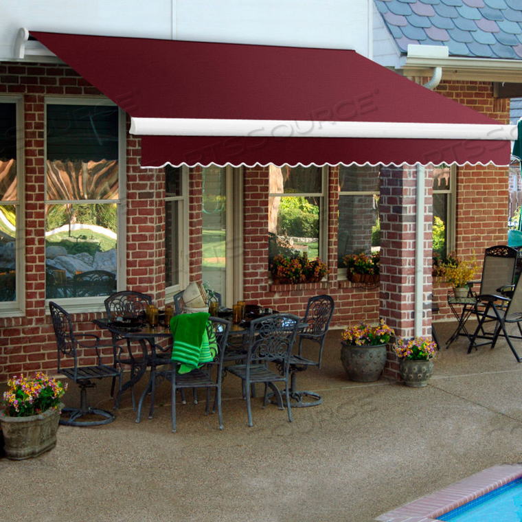 RETRACTABLE AWNING RIGHT MOTOR 20'W X 11/16'H X 10'D BURGUNDY 