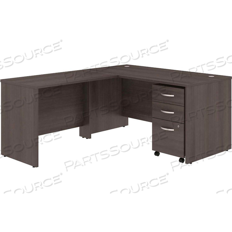 60" L-DESK WITH 42" RETURN AND MOBILE FILE CABINET - STORM GRAY - STUDIO C SERIES 