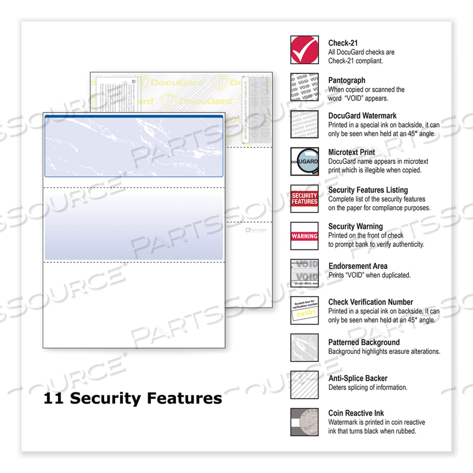 SECURITY BUSINESS CHECKS, 11 FEATURES, 8.5 X 11, BLUE MARBLE TOP by Docugard SECURITY BUSINESS CHECKS, 11 FEATURES, 8.5 X 11, BLUE MARBLE TOP by Docugard
