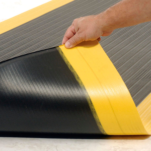 ACHILLES SURFACE MAT 5/8" THICK 2' X UP TO 30' BLACK/YELLOW BORDER by Notrax