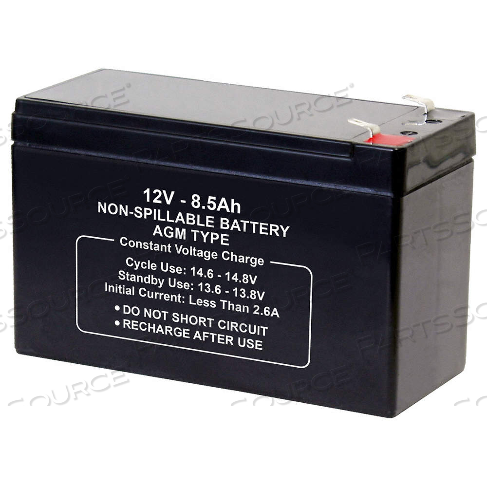 SEALED LEAD ACID BATTERY, 12V DC, 8.5 AH CAPACITY, 3.78 IN HT, 5.94 IN WD, ABS by Approved Vendor