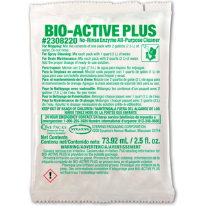 BIO-ACTIVE PLUS FLOOR CLEANER - 2.5 OZ PACKS, 72 PACKS/CASE by Stearns Packaging Corporation BIO-ACTIVE PLUS FLOOR CLEANER - 2.5 OZ PACKS, 72 PACKS/CASE by Stearns Packaging Corporation