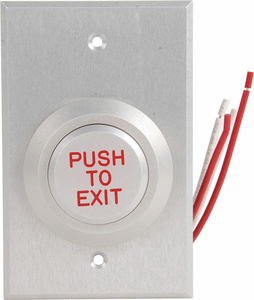 PUSH TO EXIT BUTTON 24VDC WT/RED BUTTON by Dortronics Systems, Inc.