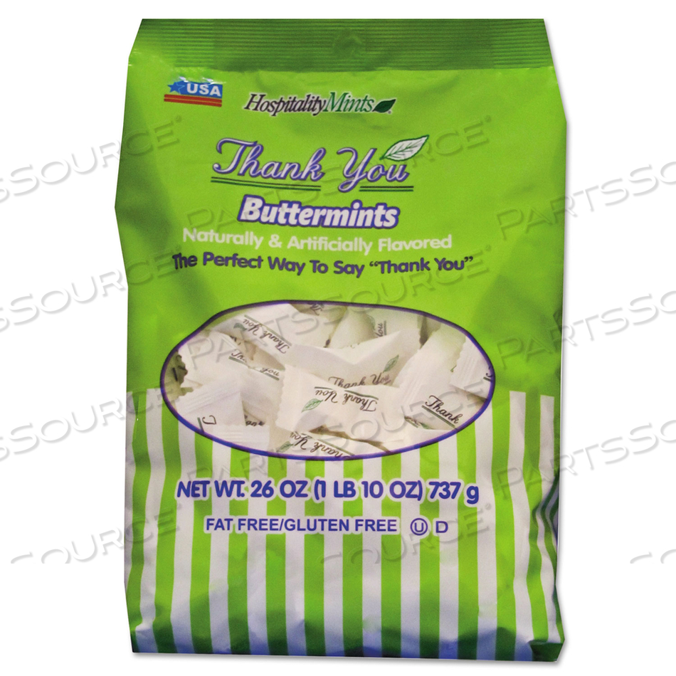 THANK YOU BUTTERMINTS CANDIES, 26 OZ BAG by Hospitality Mints THANK YOU BUTTERMINTS CANDIES, 26 OZ BAG by Hospitality Mints