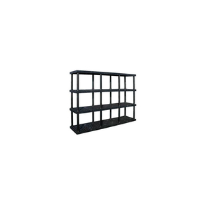 STRUCTURAL PLASTIC ADJUSTABLE VENTED SHELVING, 96"W X 24"D X 72"H, BLACK by SPC Industrial