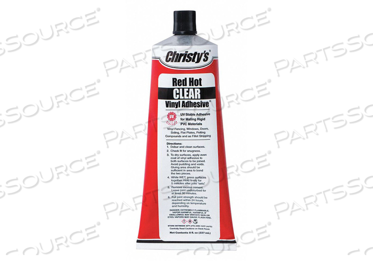 VINYL/PVC ADHESIVE CLEAR 8 OZ TUBE by Christy's
