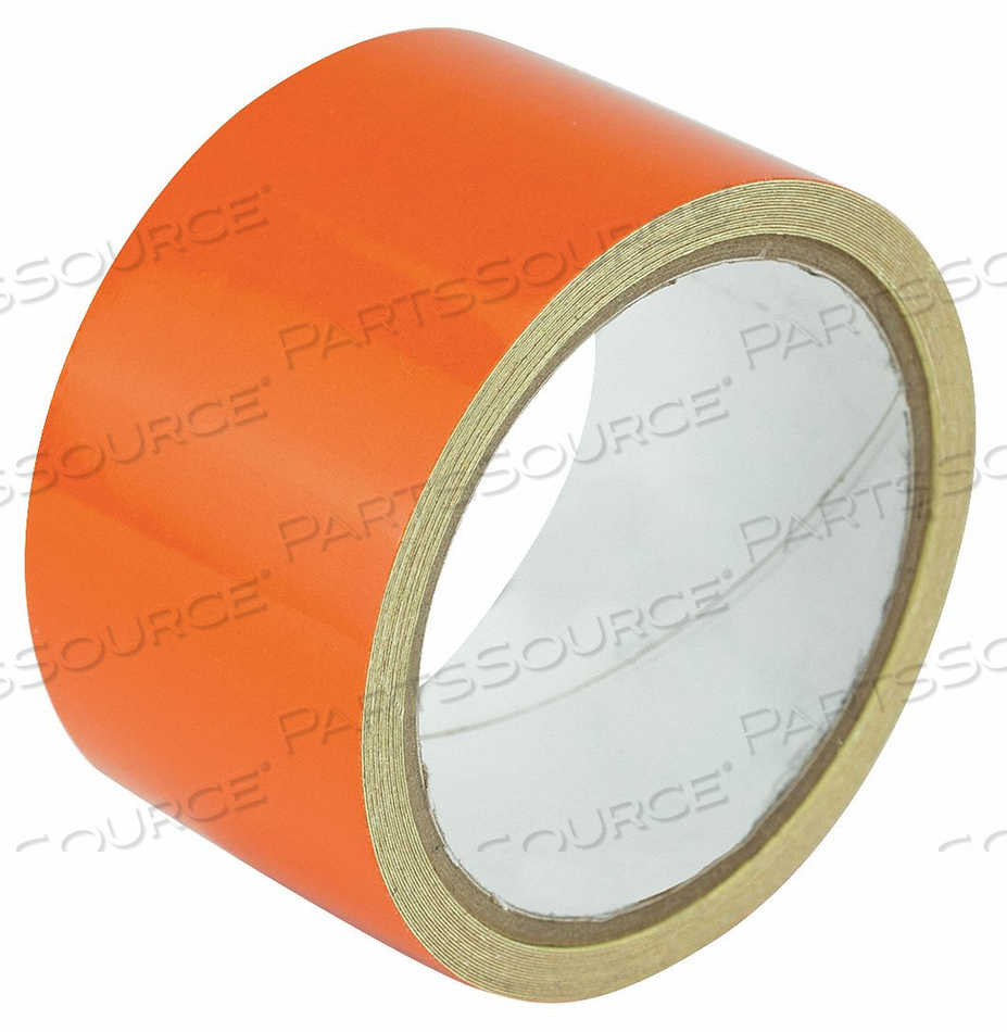 FLOOR MARKING TAPE, REFLECTIVE, SOLID, ORANGE, 2 IN X 15 FT, 5.5 MIL TAPE THICK, by Harris