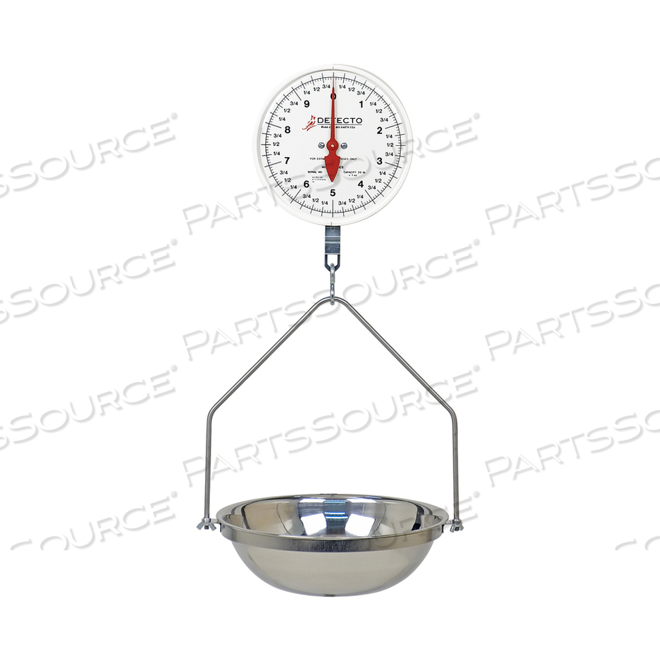 HANGING FISH SCALE, 20 LB, STAINLESS STEEL PAN AND BOW by Detecto Scale / Cardinal Scale HANGING FISH SCALE, 20 LB, STAINLESS STEEL PAN AND BOW by Detecto Scale / Cardinal Scale