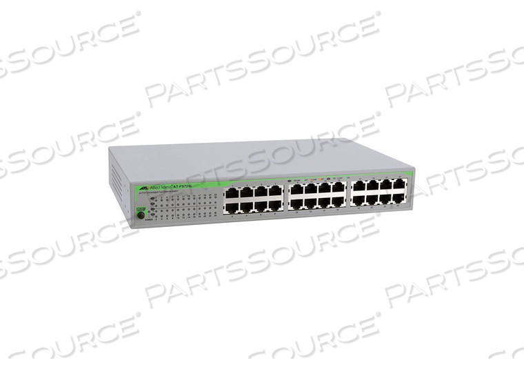 FAST ETHERNET SWITCH, RJ-45, RACK MOUNTING, 6.72 W, 280 MM X 44 MM X 180 MM, 1.59 KG, 24 PORT, MEETS CE, ROHS, UL 